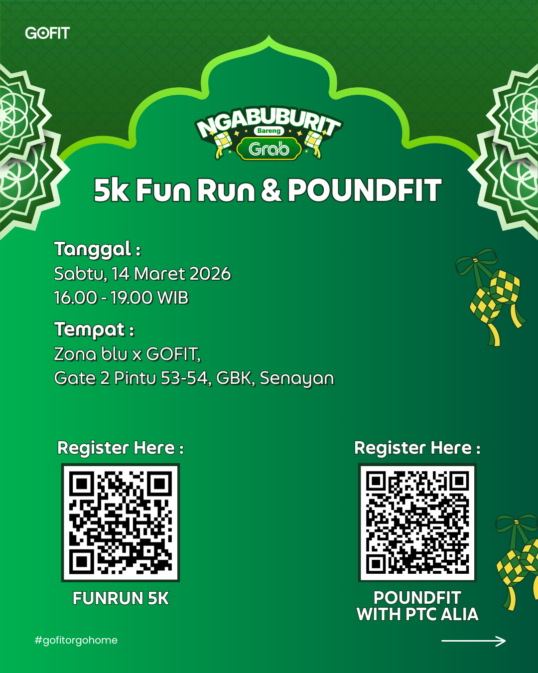 Ngabuburit bareng Grab & GOFIT: 5K Fun Run & Poundfit